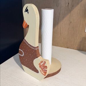 Vintage Wooden Duck Paper Towel Holder